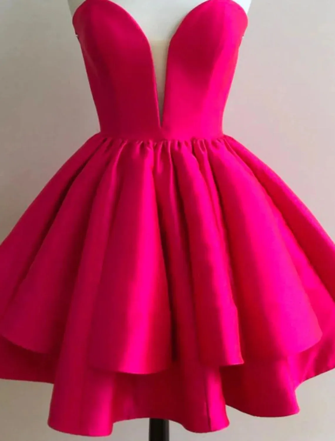 Aimishang  A-Line Homecoming Dresses Princess Dress Graduation Cocktail Party Short / Mini Sleeveless Sweetheart Pink Dress Satin Backless with Ruffles