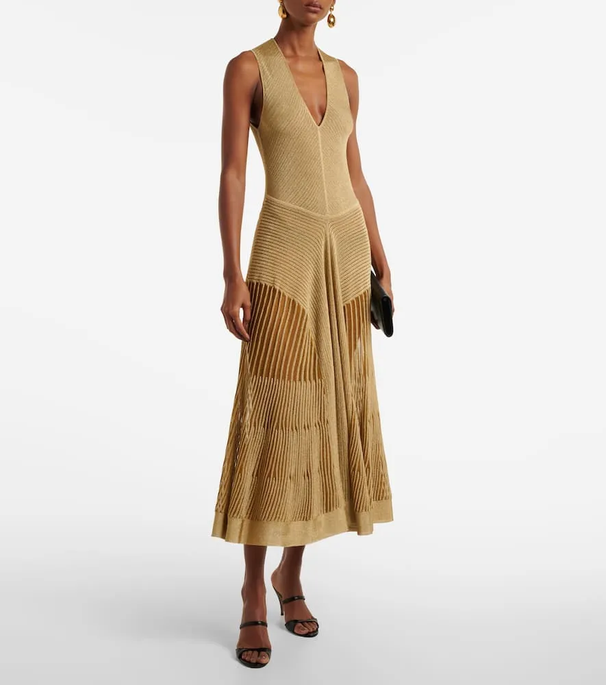 Altuzarra Anastasia knitted lam√É¬© midi dress