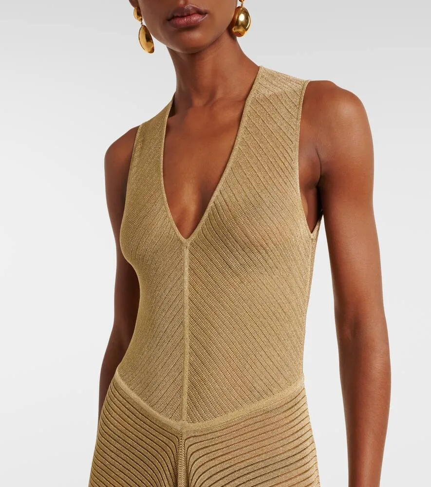 Altuzarra Anastasia knitted lam√É¬© midi dress