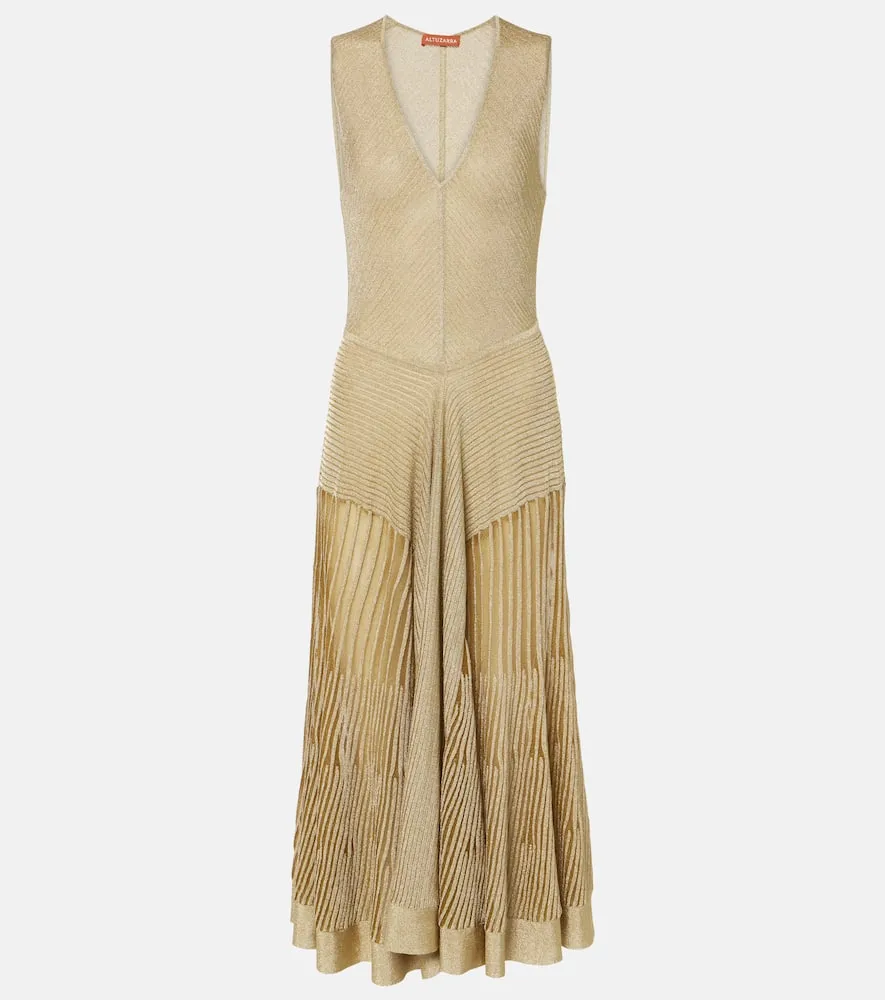 Altuzarra Anastasia knitted lam√É¬© midi dress