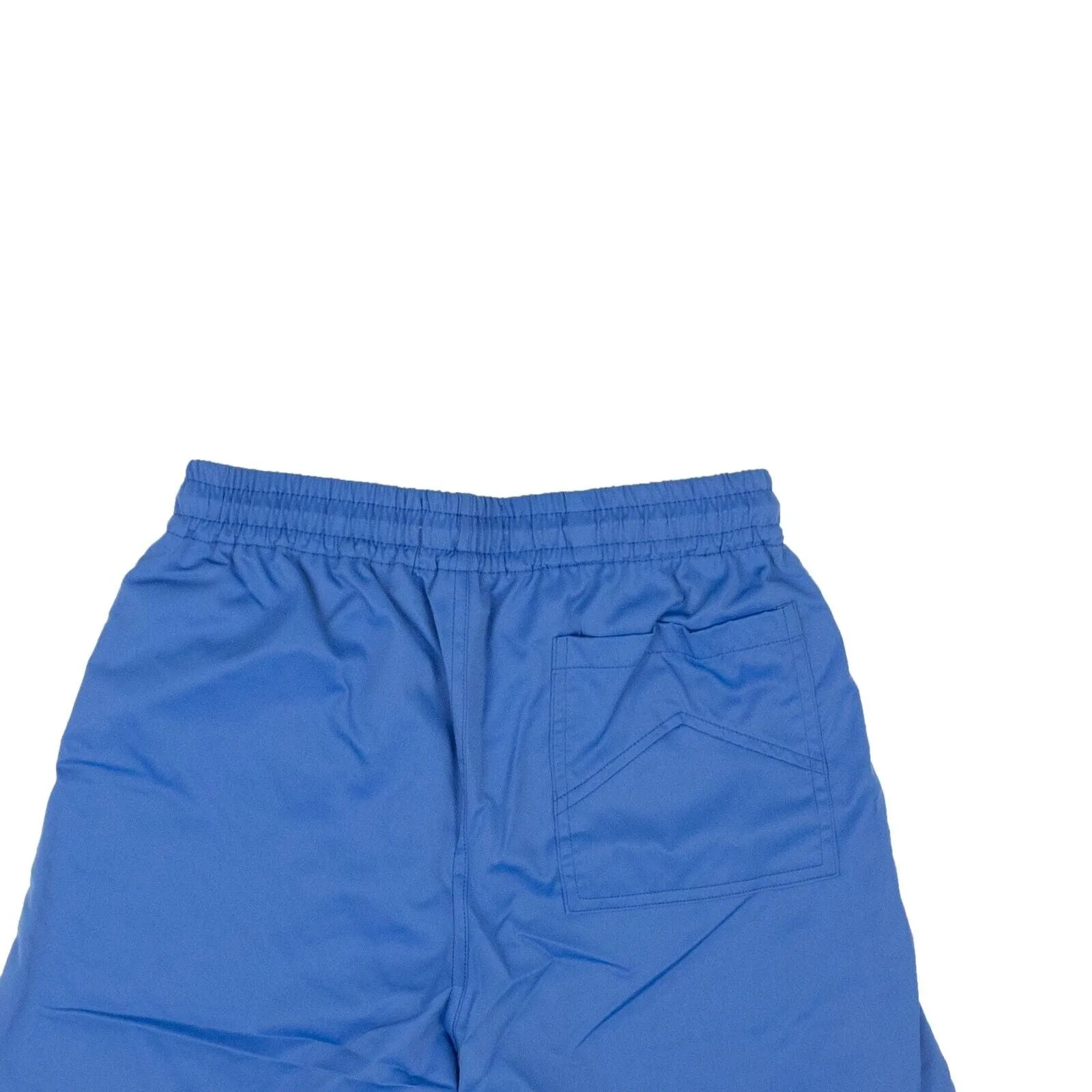 Blue Polyester Logo Print Swim Trunks