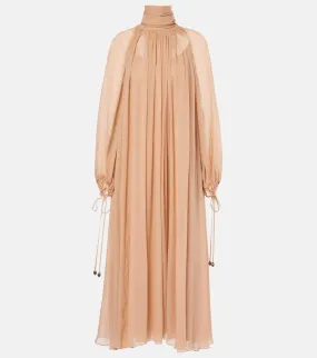 Chloe Gathered silk georgette maxi dress