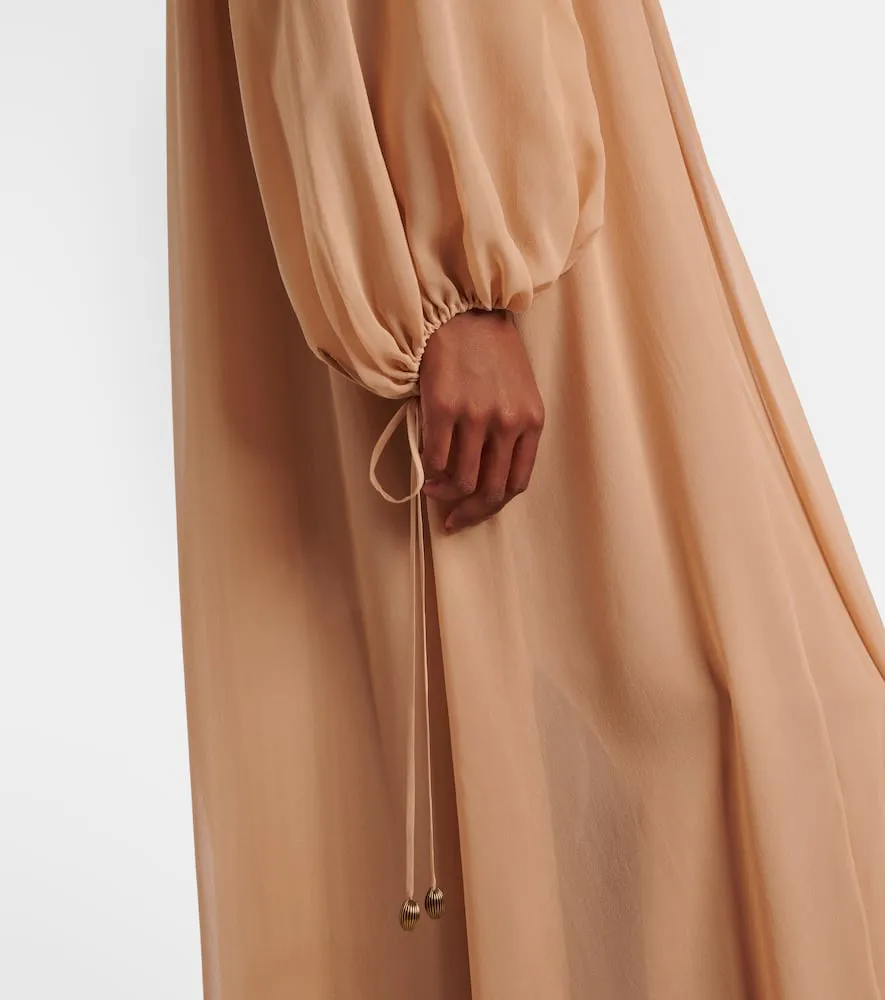 Chloe Gathered silk georgette maxi dress