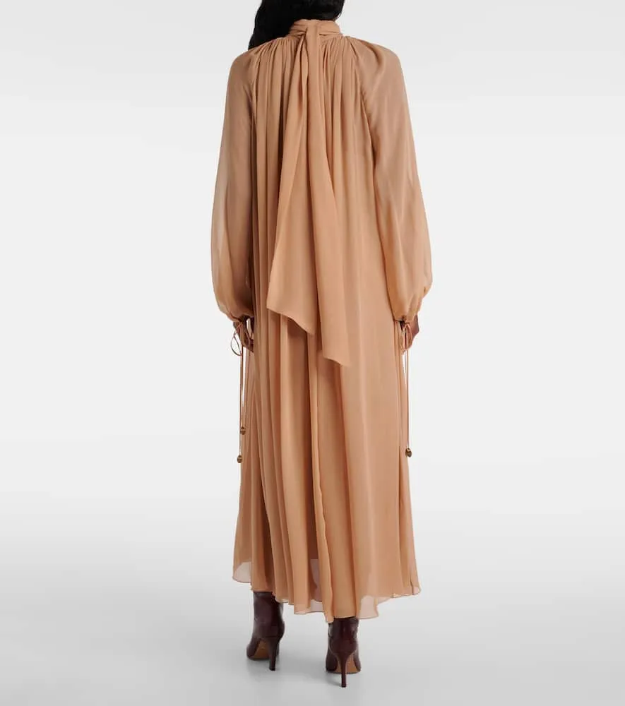 Chloe Gathered silk georgette maxi dress