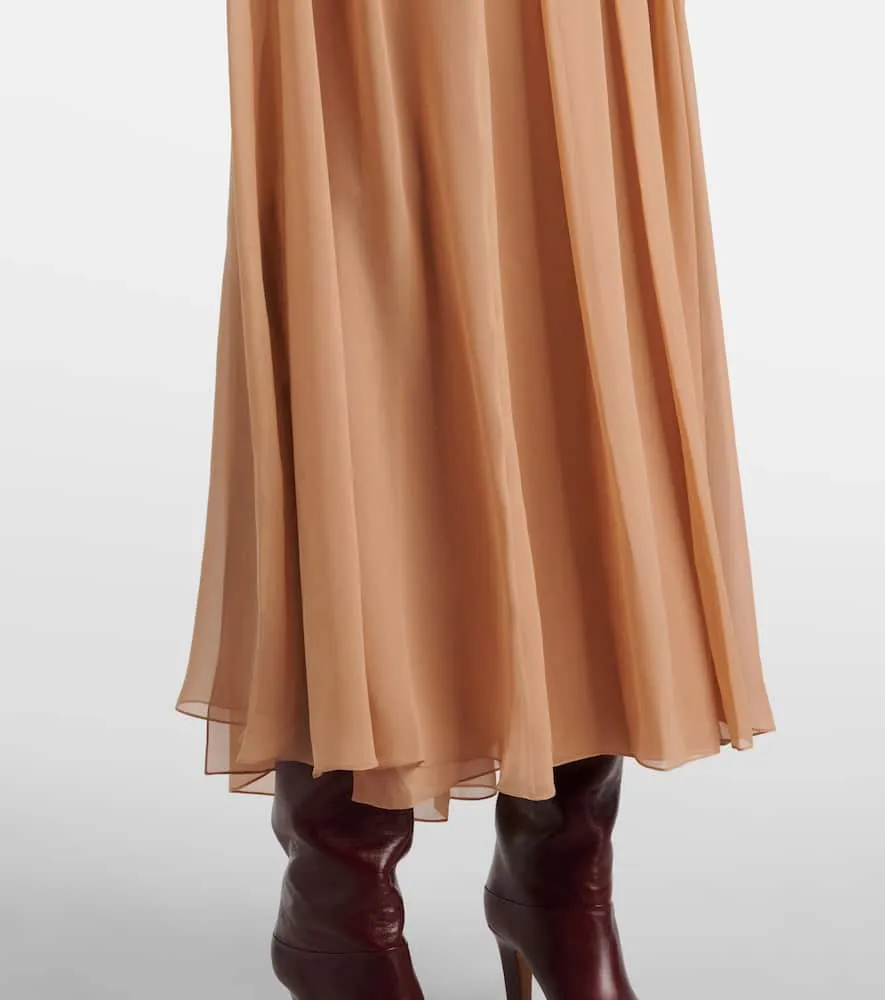 Chloe Gathered silk georgette maxi dress