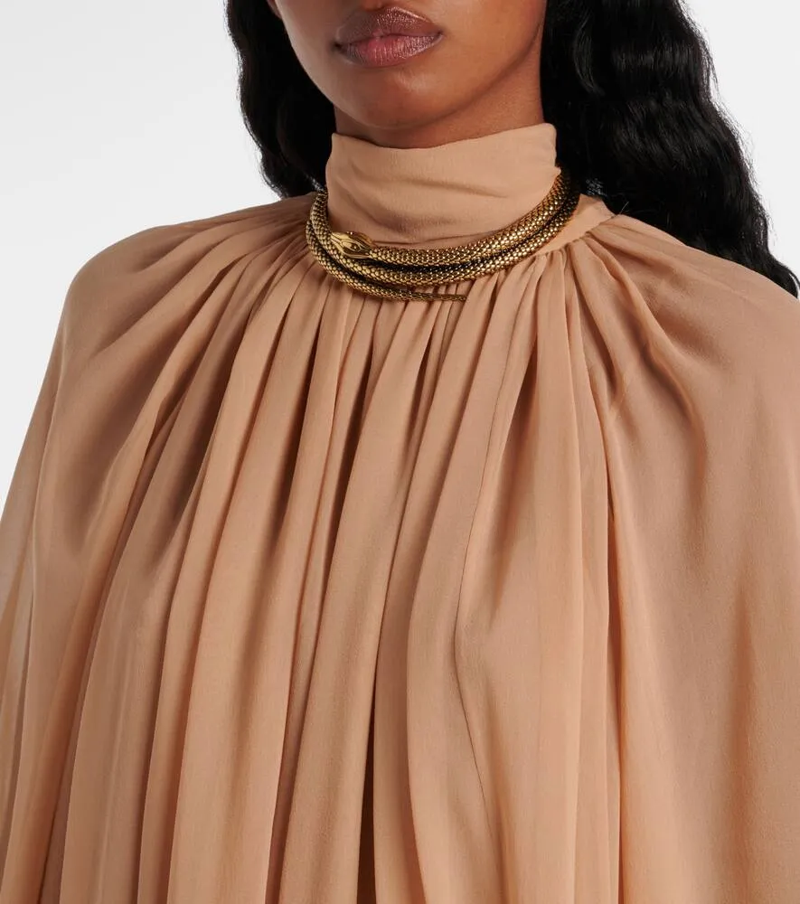 Chloe Gathered silk georgette maxi dress