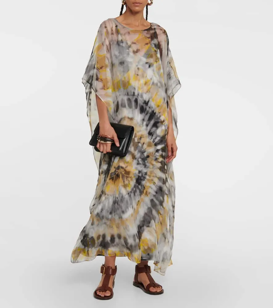 Chloe Printed silk kaftan