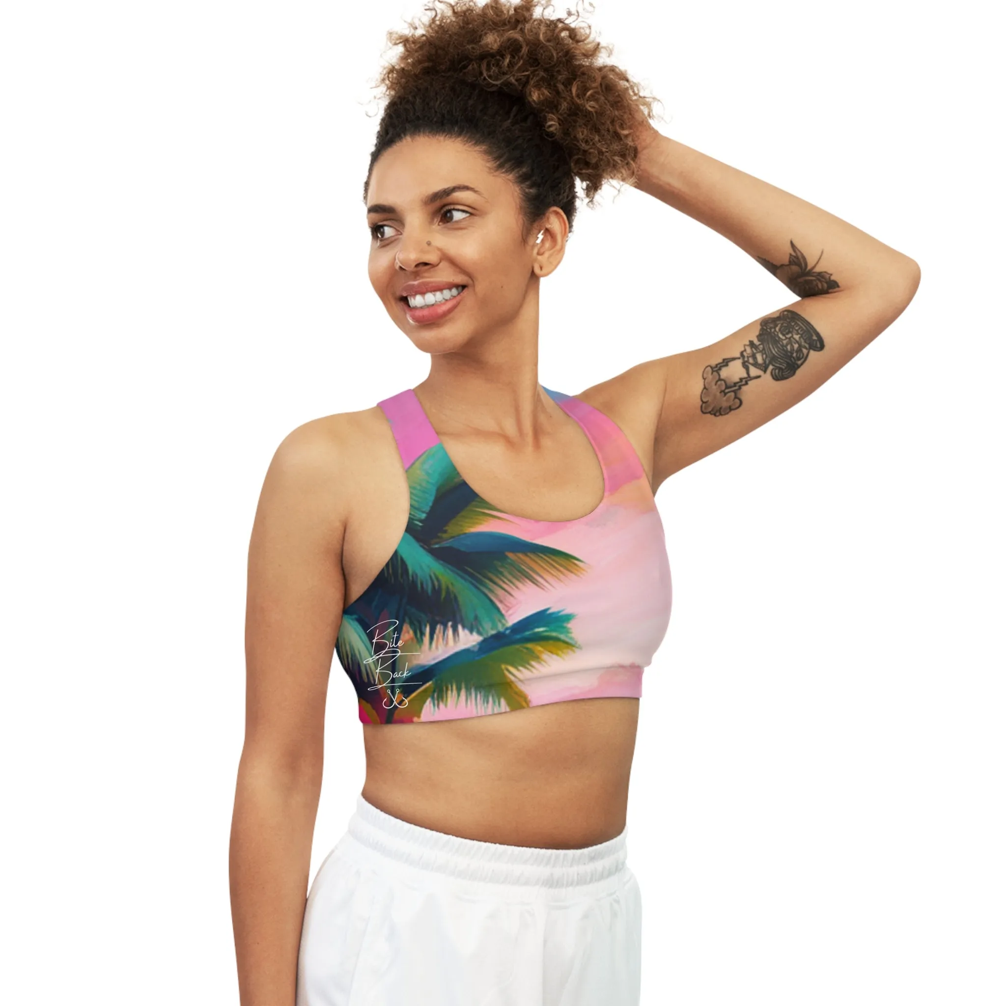Key West Pink Sunset Seamless Sports Bra