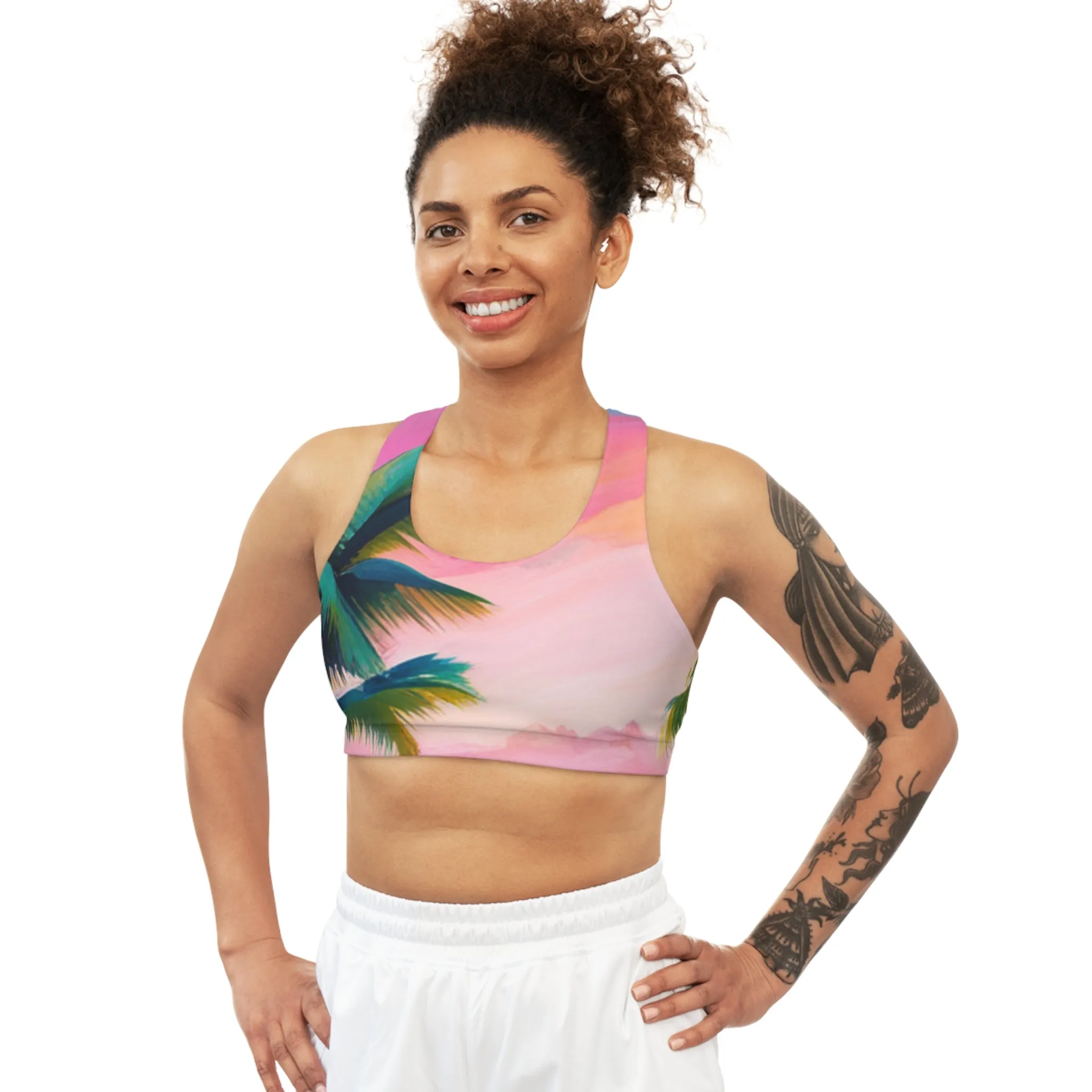 Key West Pink Sunset Seamless Sports Bra
