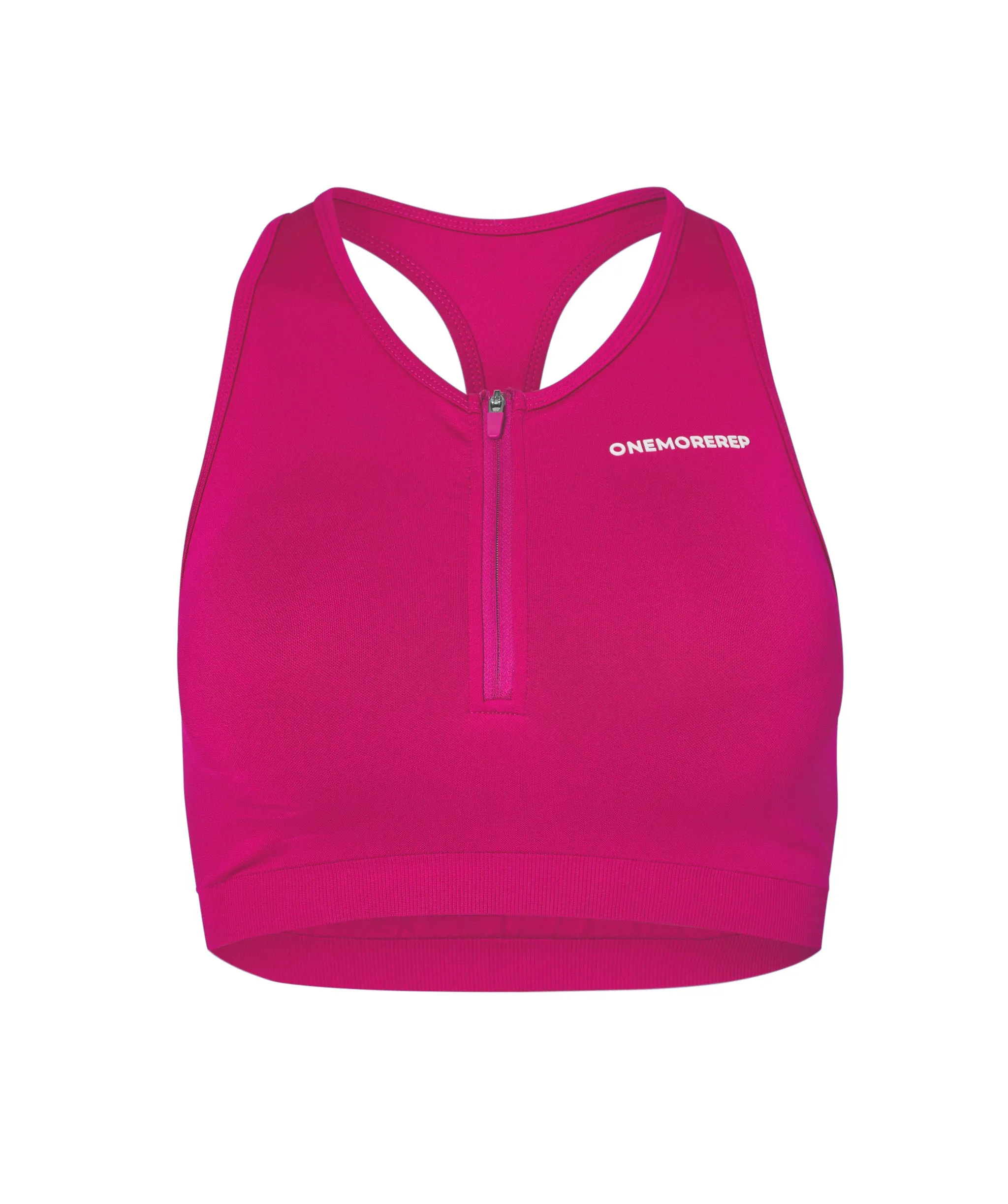 Luscious Seamless Zip Racerback Sports Bra Magenta