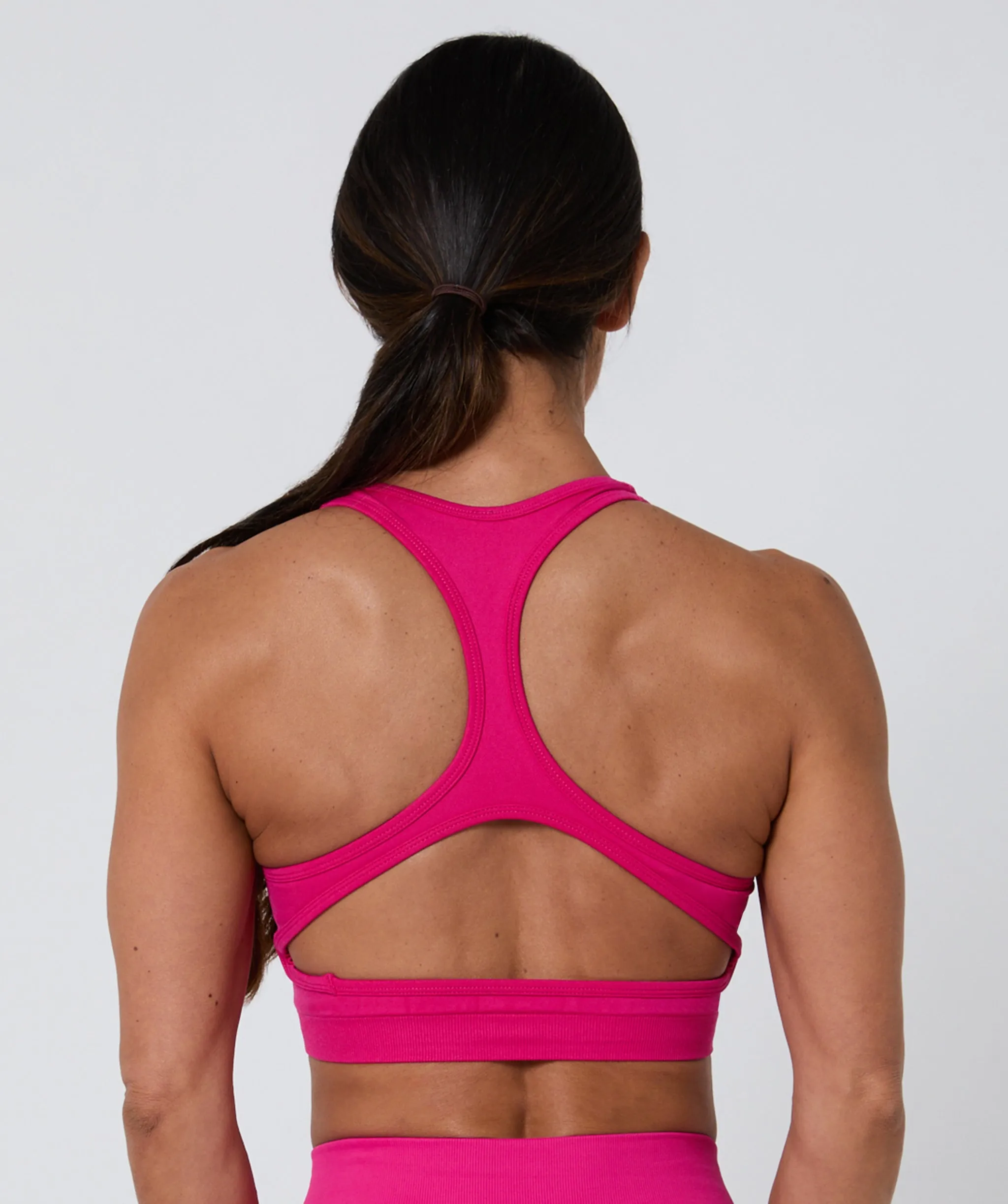 Luscious Seamless Zip Racerback Sports Bra Magenta