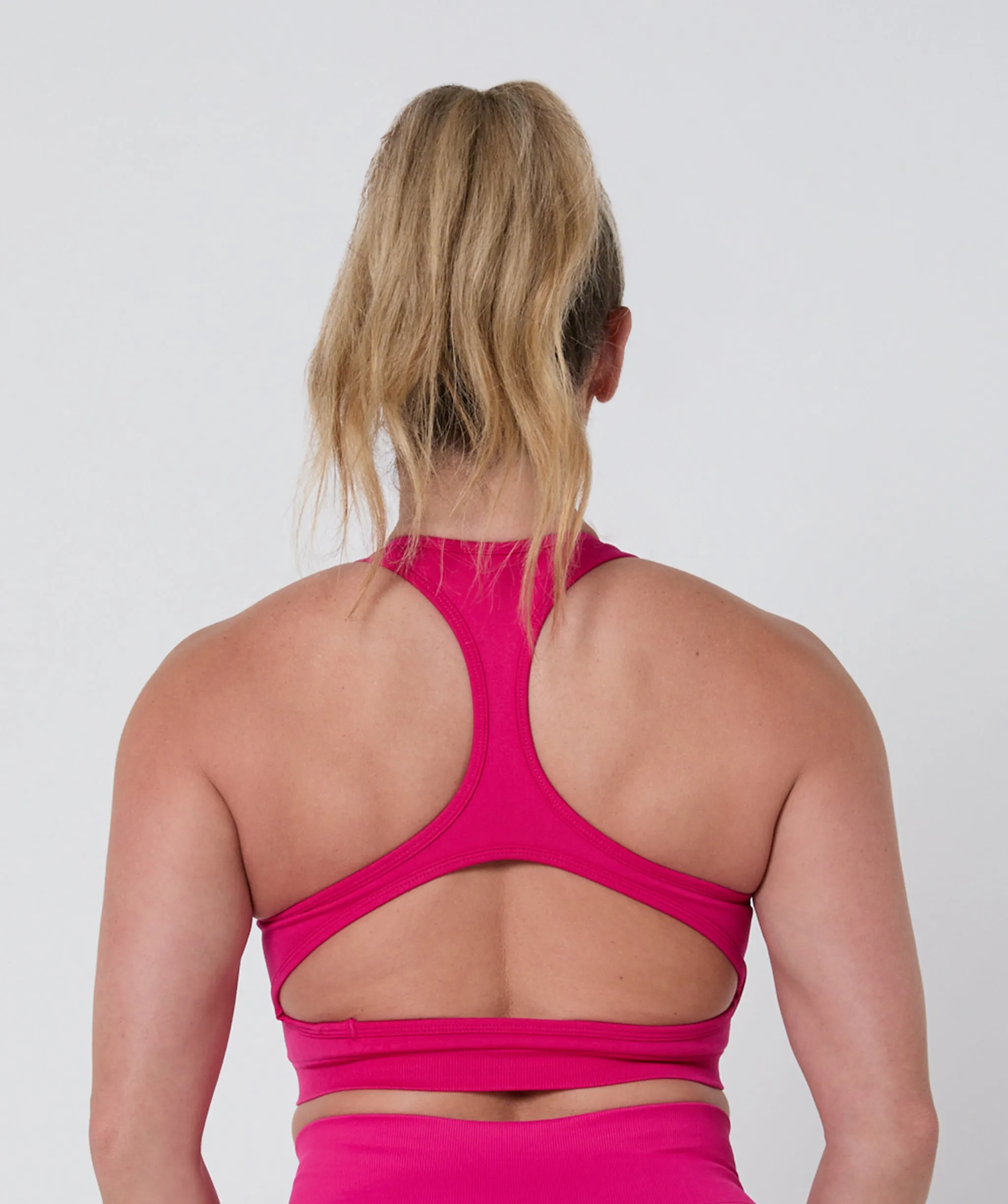 Luscious Seamless Zip Racerback Sports Bra Magenta