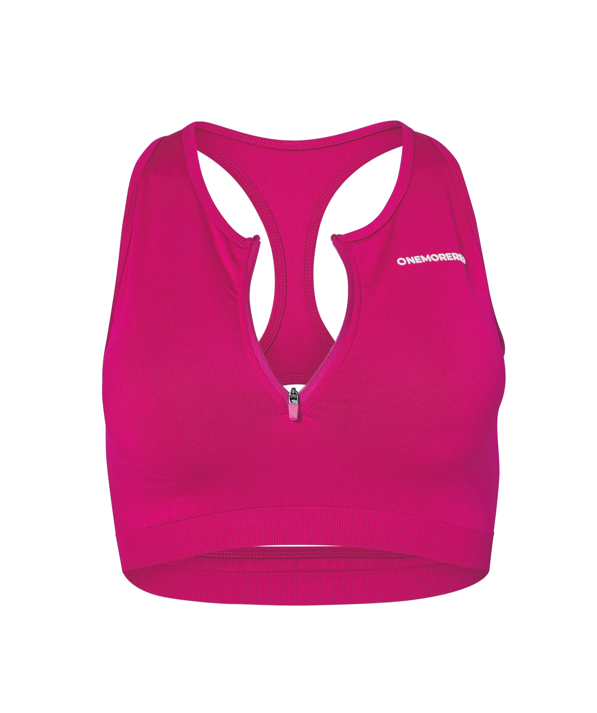 Luscious Seamless Zip Racerback Sports Bra Magenta
