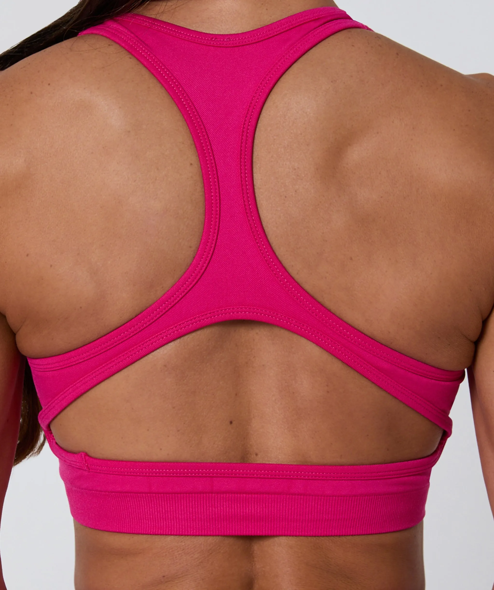 Luscious Seamless Zip Racerback Sports Bra Magenta