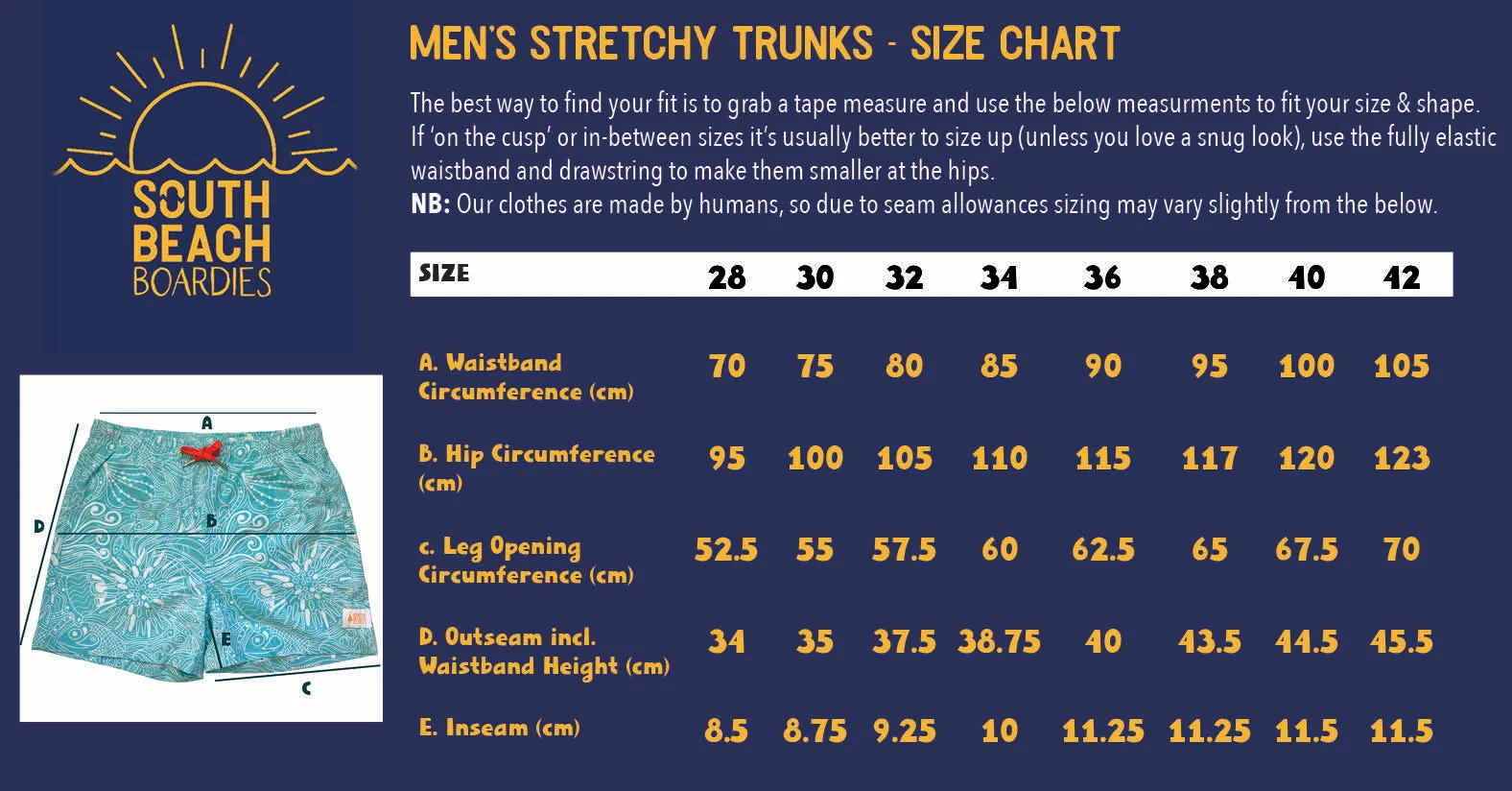 Men's Stretchy Trunks: Aussie Birds