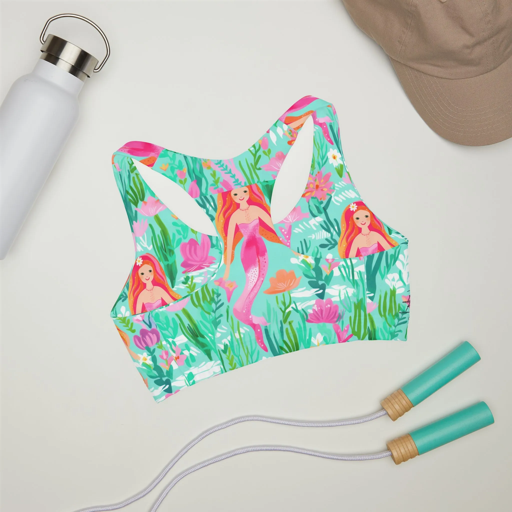 Mermaid Lagoon Girls' Double Lined Seamless Sports Bra