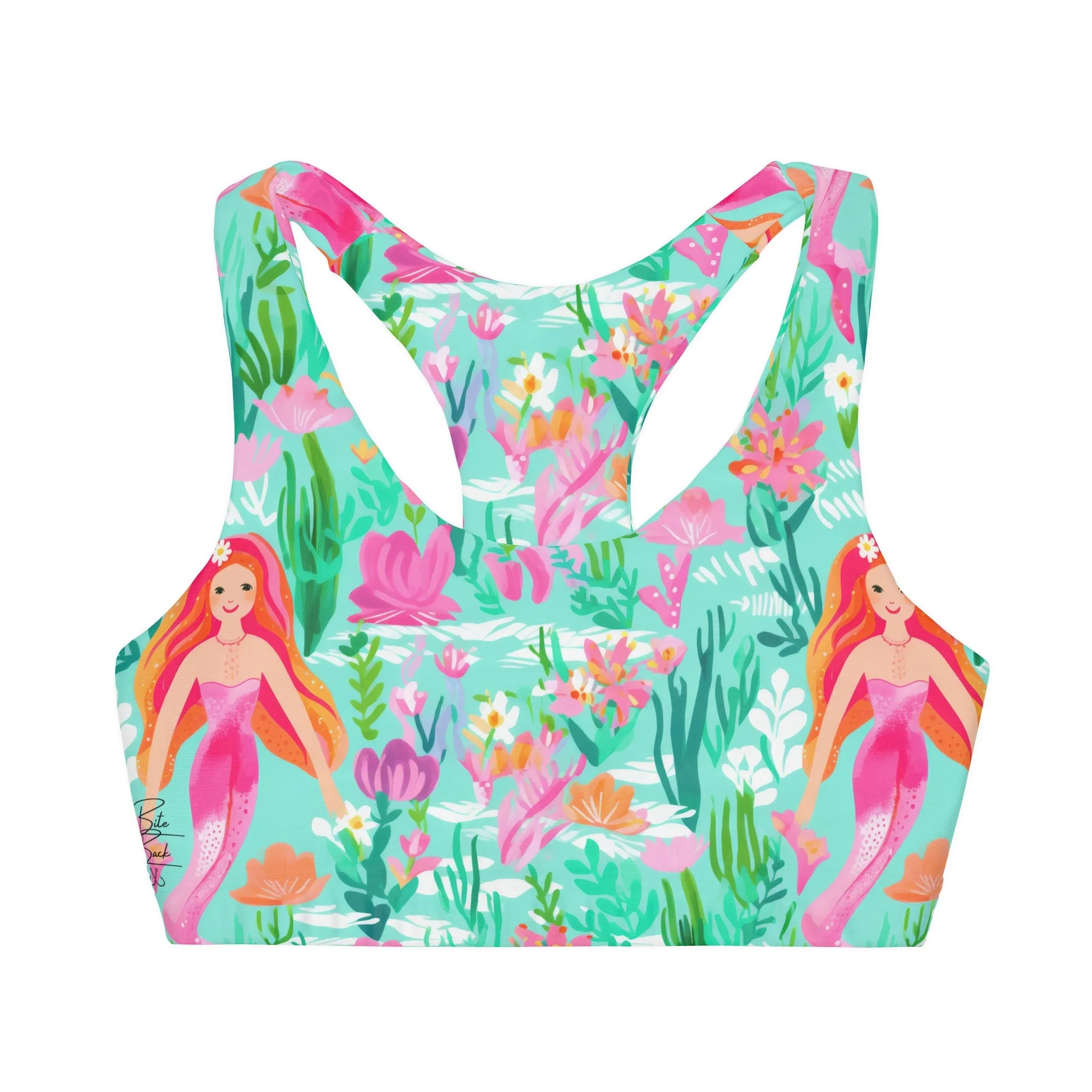 Mermaid Lagoon Girls' Double Lined Seamless Sports Bra