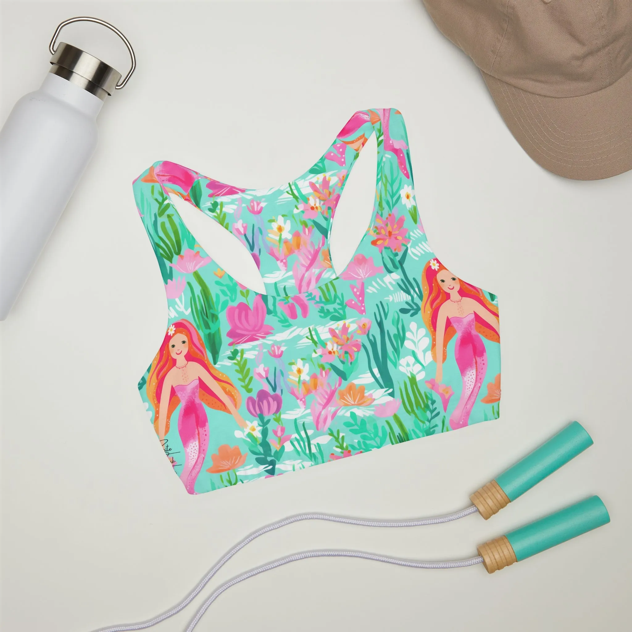 Mermaid Lagoon Girls' Double Lined Seamless Sports Bra