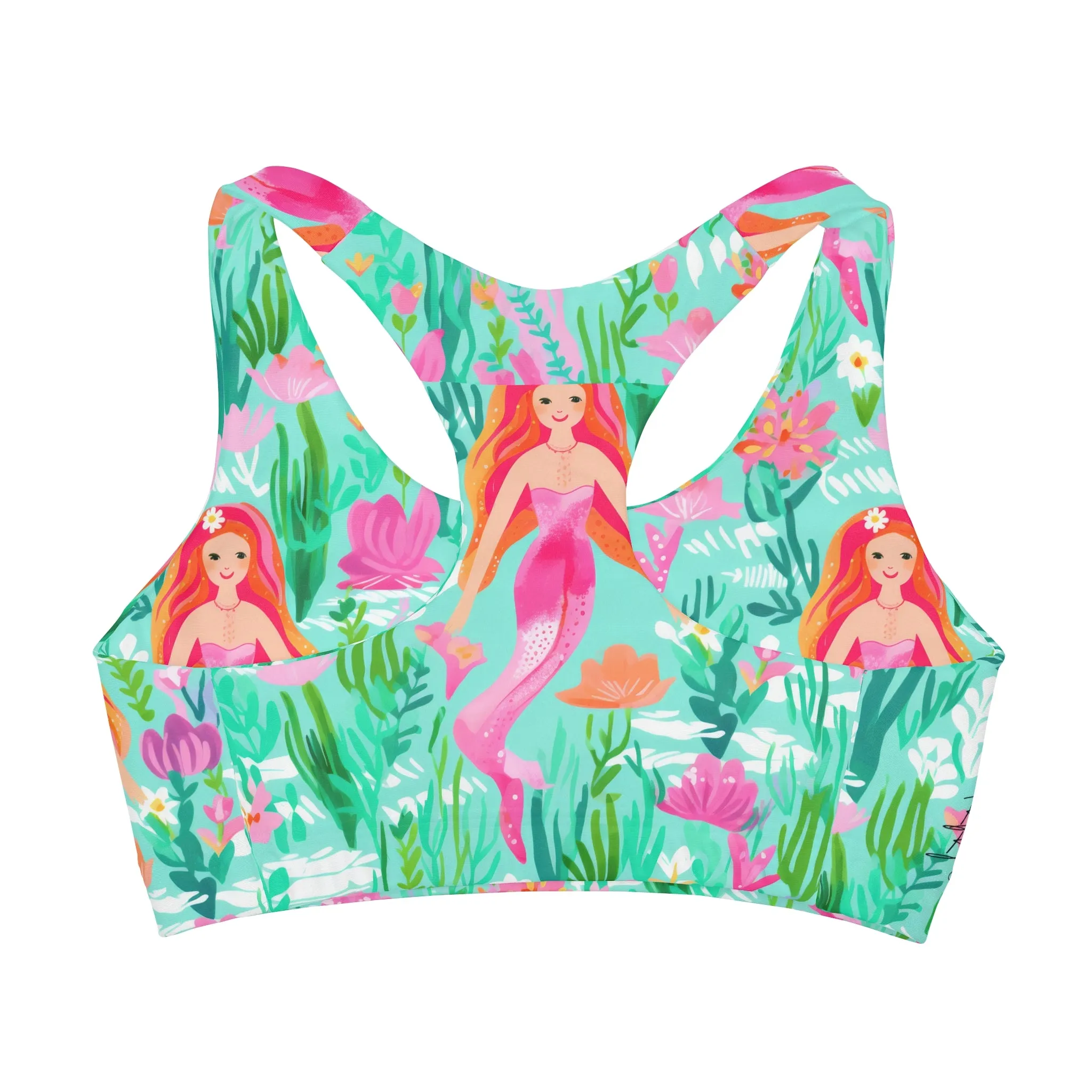 Mermaid Lagoon Girls' Double Lined Seamless Sports Bra