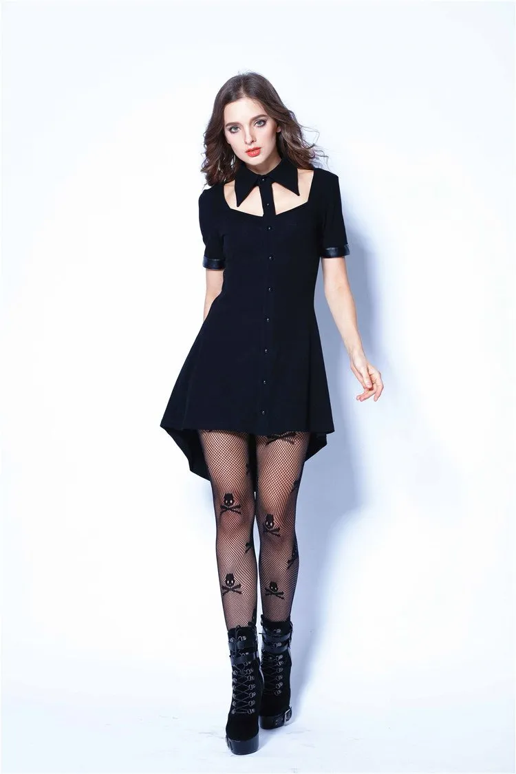 Punk hollow-out doll collar cocktail Tee dress DW127