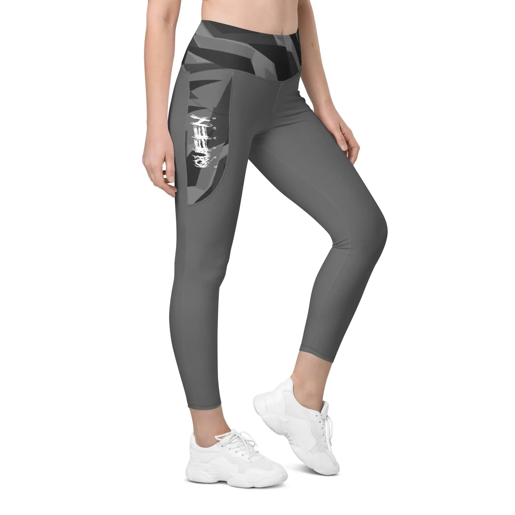 Queen Savage Black Yoga Tights with Pockets