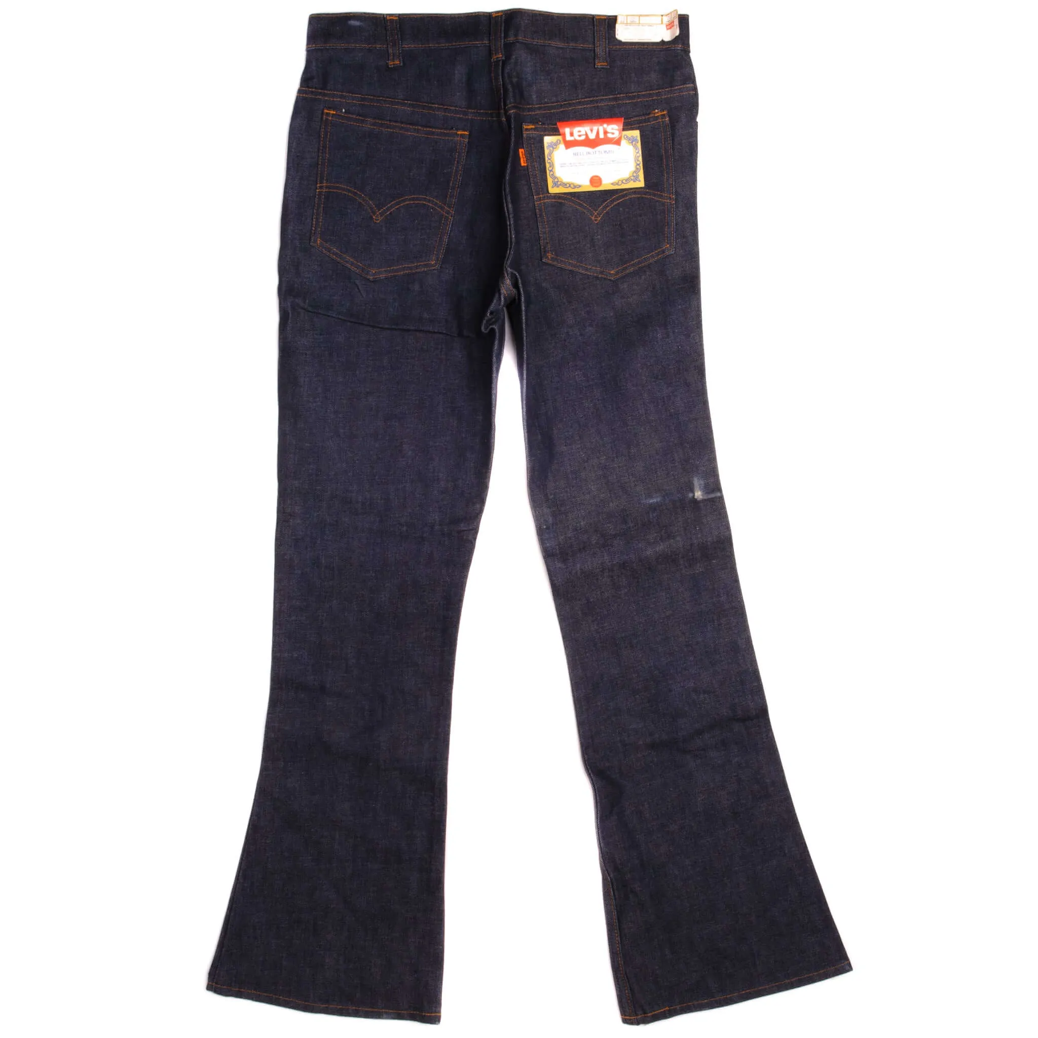 VINTAGE LEVIS 646 BELL BOTTOMS JEANS INDIGO 1970s SIZE W33 L32 MADE IN USA DEADSTOCK