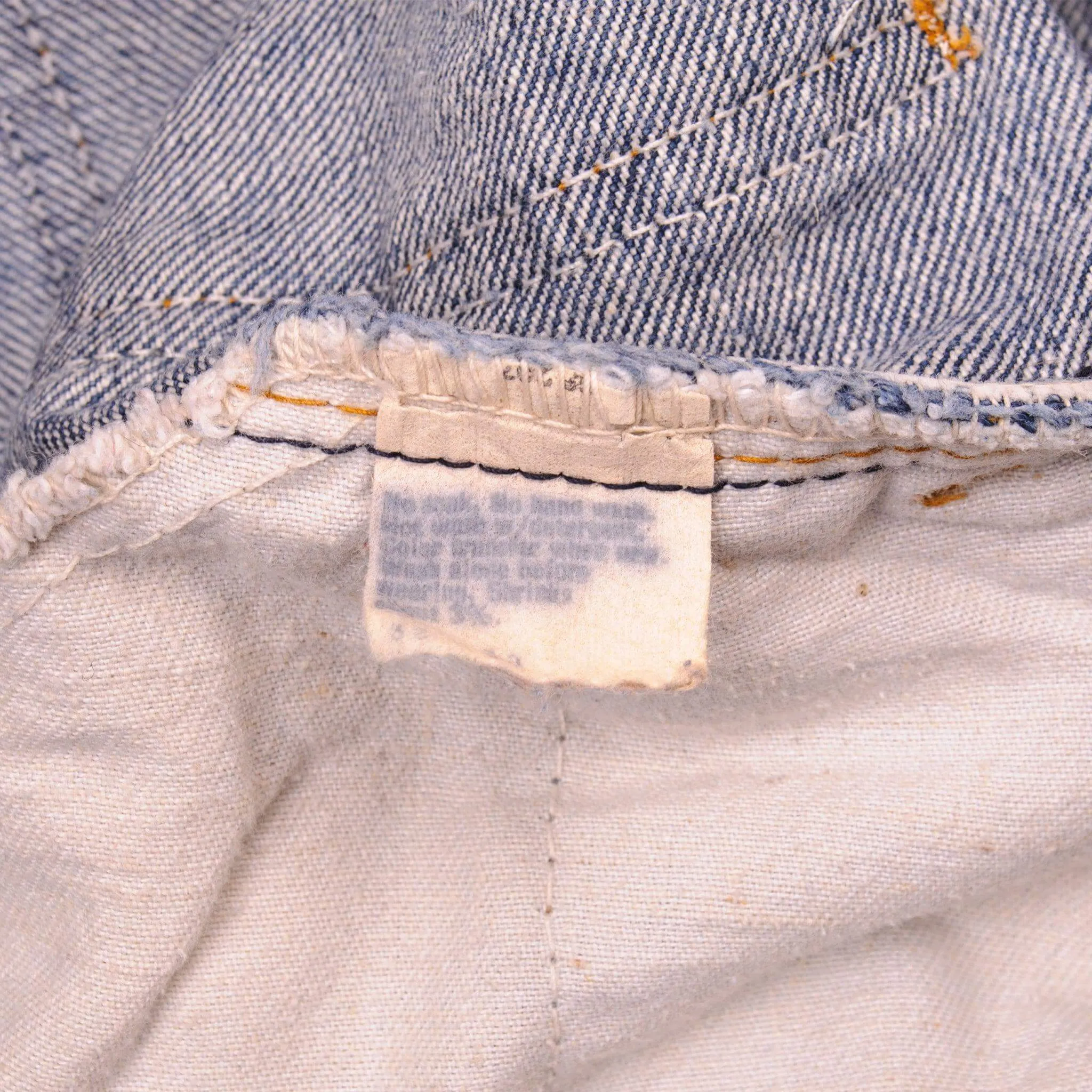 VINTAGE LEVIS BELL BOTTOMS 684 JEANS INDIGO ORANGE TAB  70S W31 L29 MADE IN USA