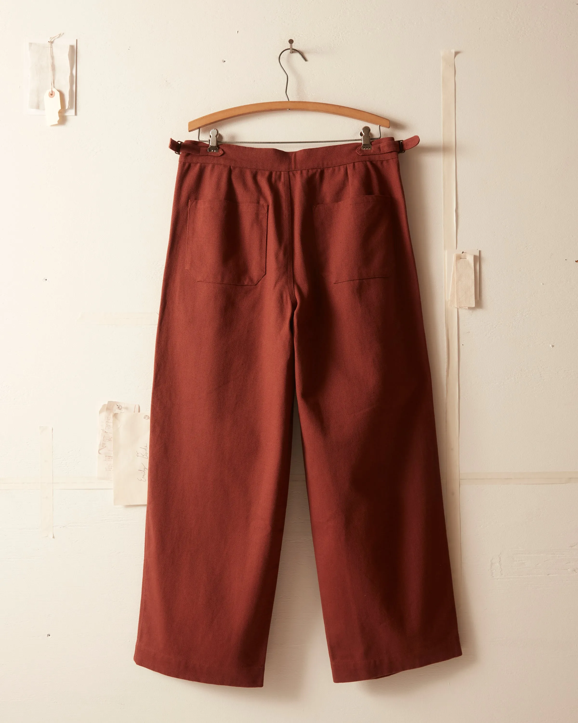 Wide Leg Snap Trousers - Cinnamon