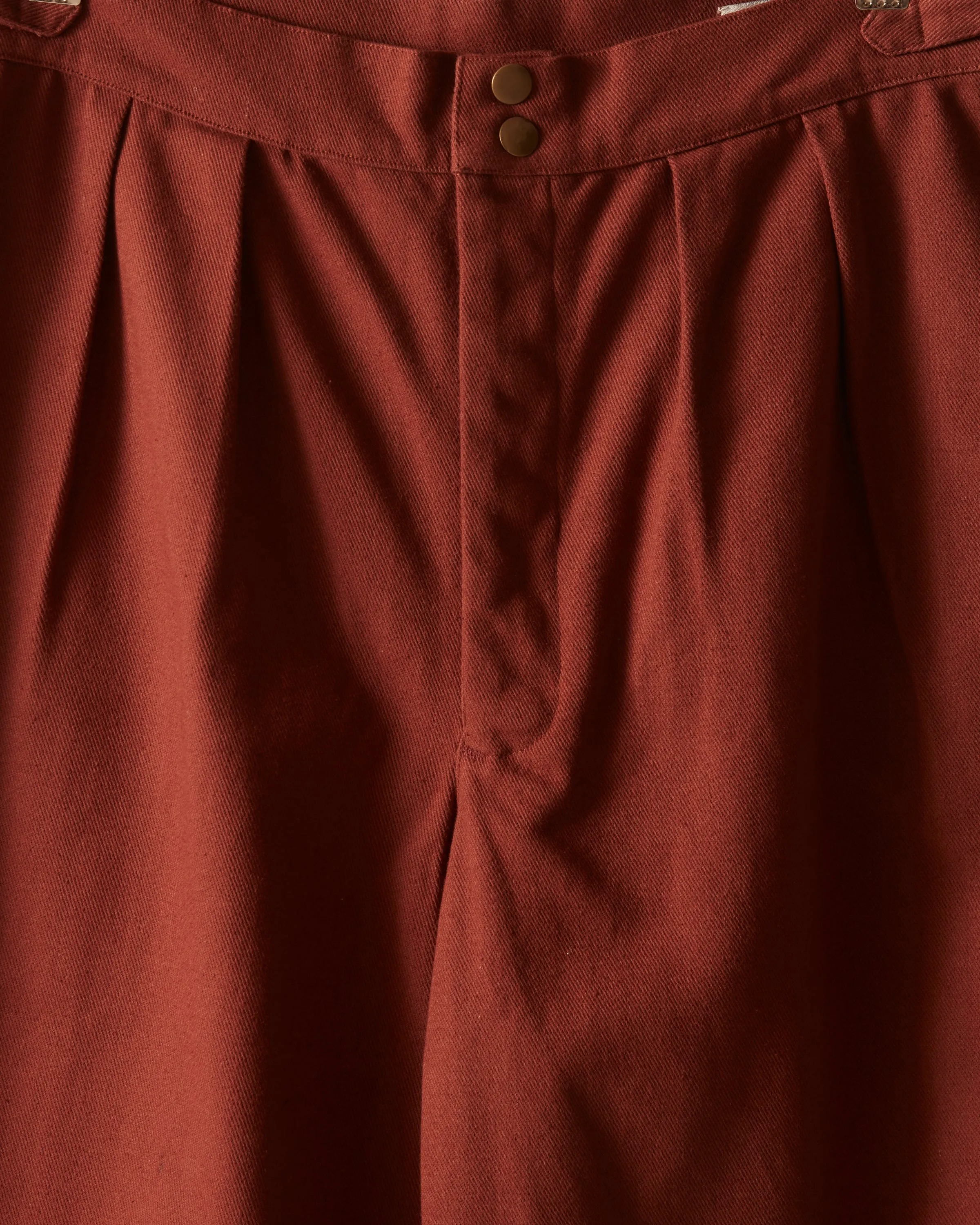Wide Leg Snap Trousers - Cinnamon