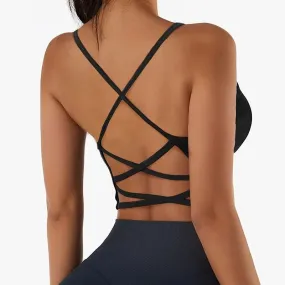Women Push Up Yoga Gym Crop Top Brassiere Fitness Top Breathable Sports Bra